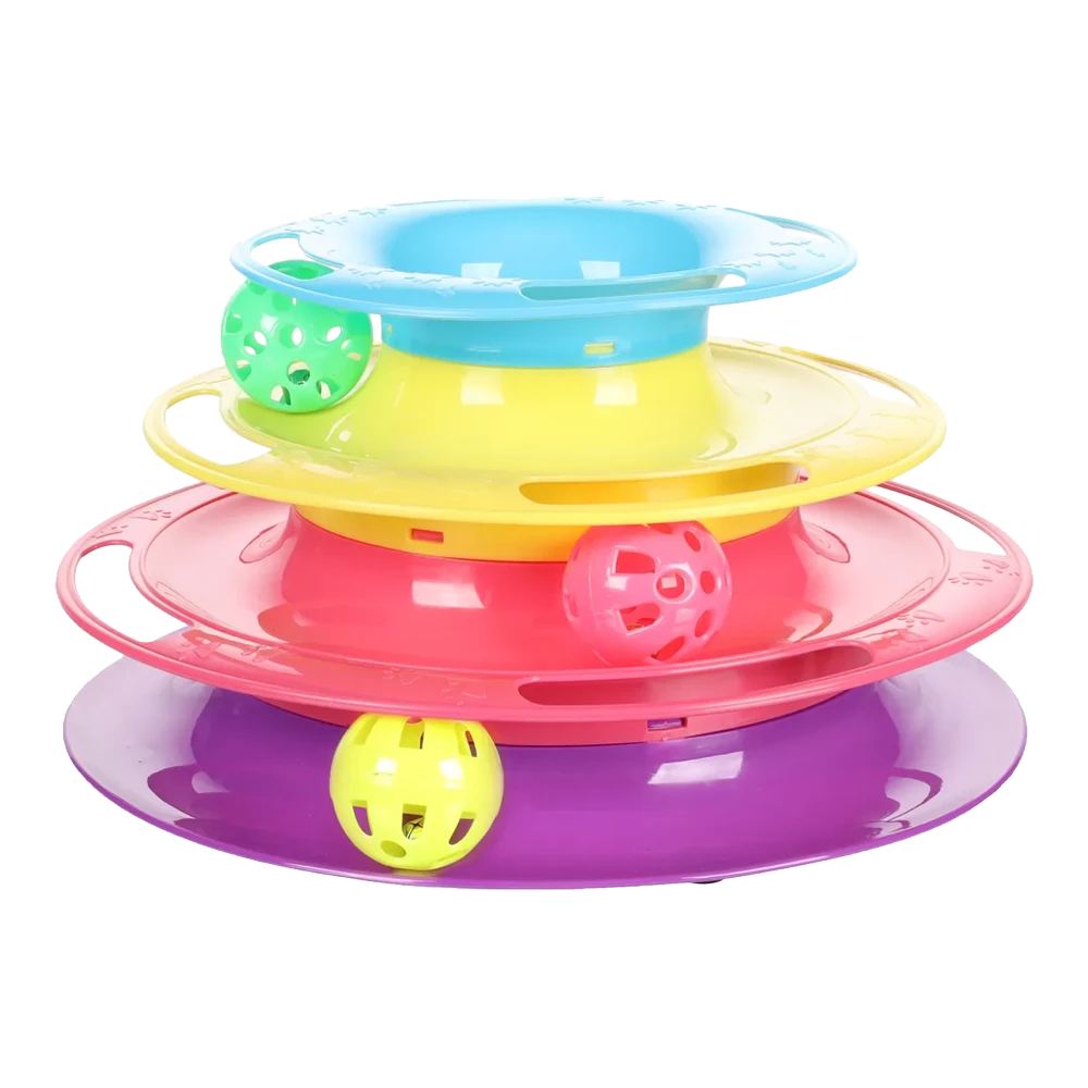 Flamingo Bagera Ballenbaan Toren Met Ballen - Div. Kleuren - Kattenspeelgoed 4 Flamingo Bagera Ballenbaan Toren Met Ballen - Div. Kleuren - Kattenspeelgoed - Afbeelding 2