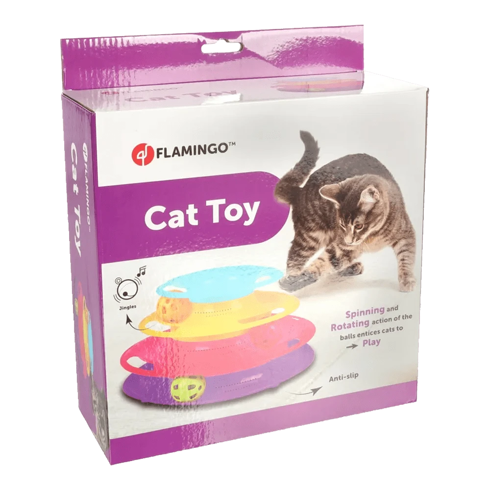 Flamingo Bagera Ballenbaan Toren Met Ballen - Div. Kleuren - Kattenspeelgoed 6 Flamingo Bagera Ballenbaan Toren Met Ballen - Div. Kleuren - Kattenspeelgoed - Afbeelding 4