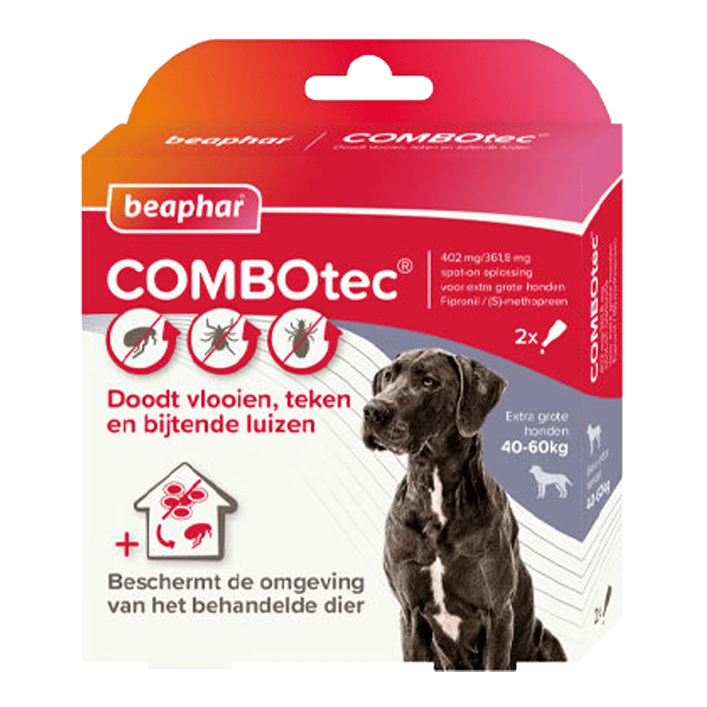 Beaphar Combotec Hond 40-60 Kg - 2st - Anti Vlooienmiddel En Tekenmiddel