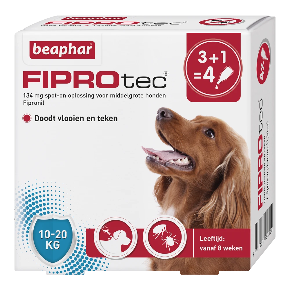 Beaphar Fiprotec Spot-on Hond - 10 Tot 20kg - 4 Stuks - Anti Vlooien En Tekenmiddel 3 Beaphar Fiprotec Spot-on Hond - 10 Tot 20kg - 4 Stuks - Anti Vlooien En Tekenmiddel