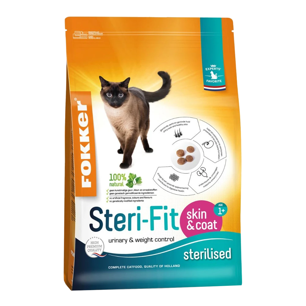 Fokker Steri-Fit Skin & Coat - Kattenvoer - 2,5kg 3 Fokker Steri-Fit Skin & Coat - Kattenvoer - 2,5kg