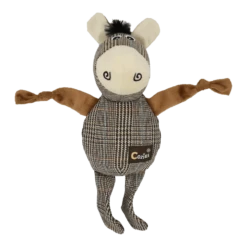 Flamingo Cozies Pluche Ezel Met Geknoopte Arm - Bruin - 33cm