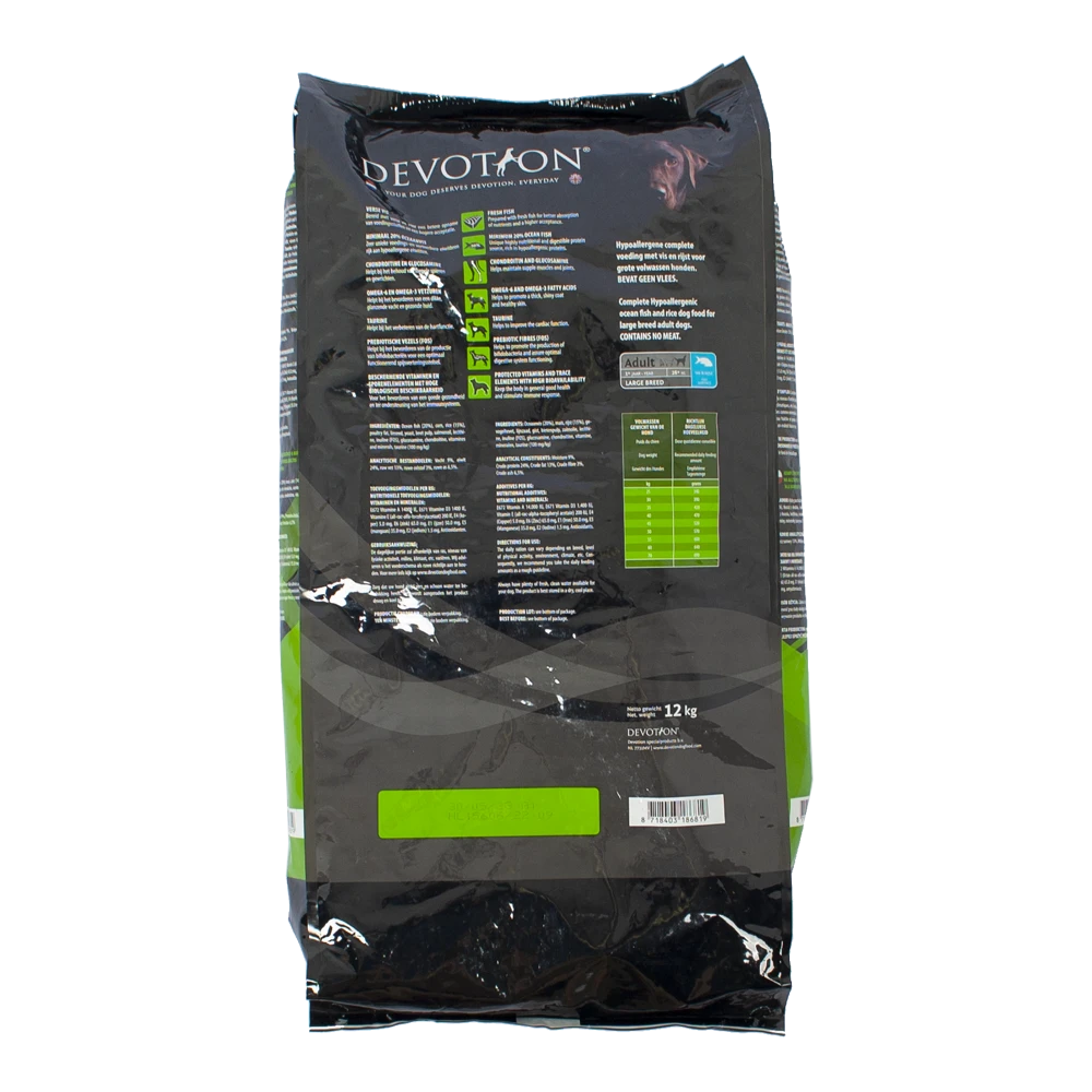 Devotion Adult Large Met Vis En Rijst - 12kg - Hondenvoer 4 Devotion Adult Large Met Vis En Rijst - 12kg - Hondenvoer - Afbeelding 2