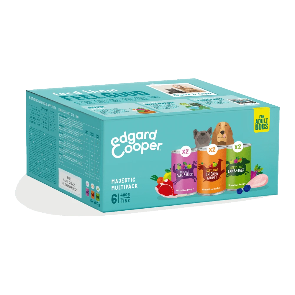 Edgard & Cooper - Multipack Kip, Wild, Lam - Volwassen - Hondenvoer - 6x400g