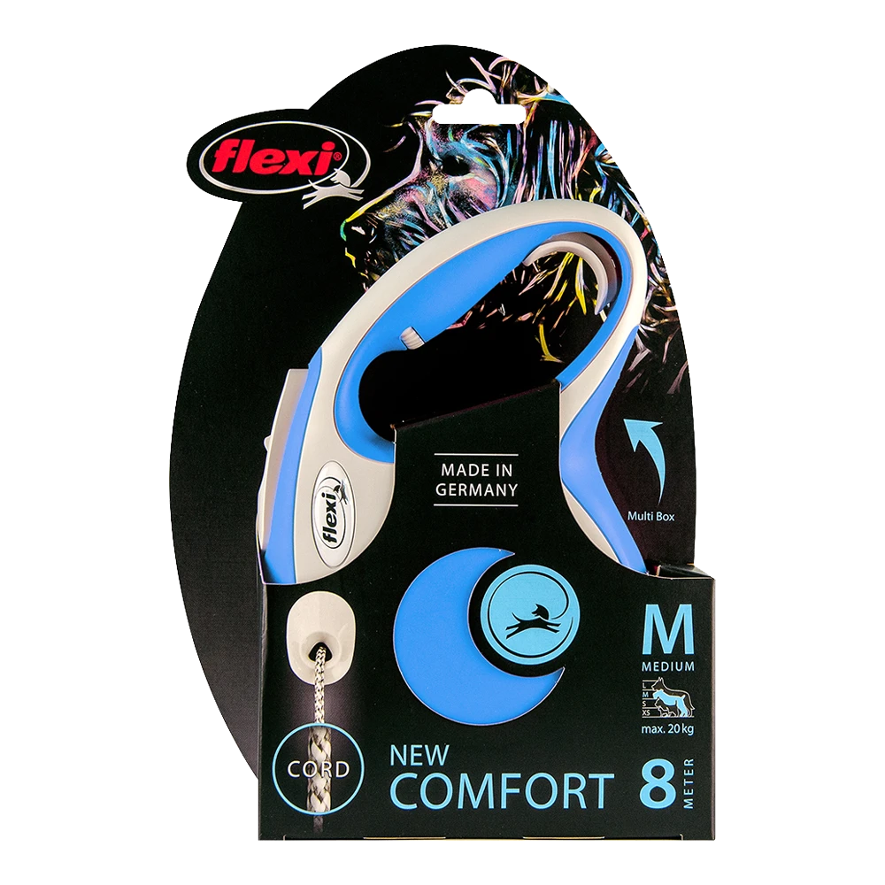Flexi Rollijn New Comfort Blauw - Koord 8m - M 20KG - Hondenriem 4 Flexi Rollijn New Comfort Blauw - Koord 8m - M 20KG - Hondenriem - Afbeelding 2