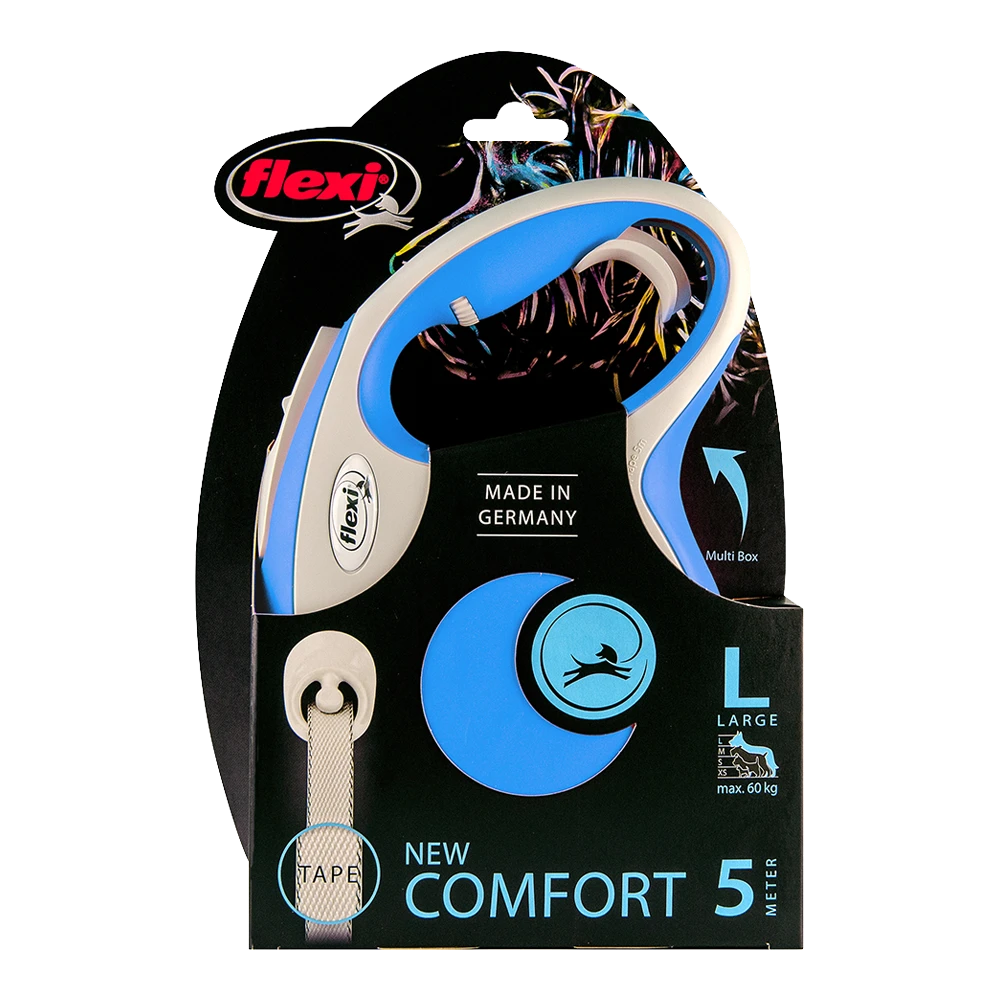 Flexi Rollijn New Comfort Blauw - Tape 5m - L 60KG - Hondenriem - Afbeelding 2