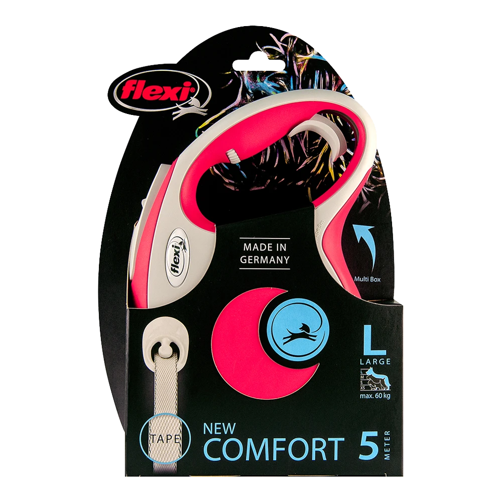 Flexi Rollijn New Comfort Rood - Tape 5m - L 60KG - Hondenriem - Afbeelding 2