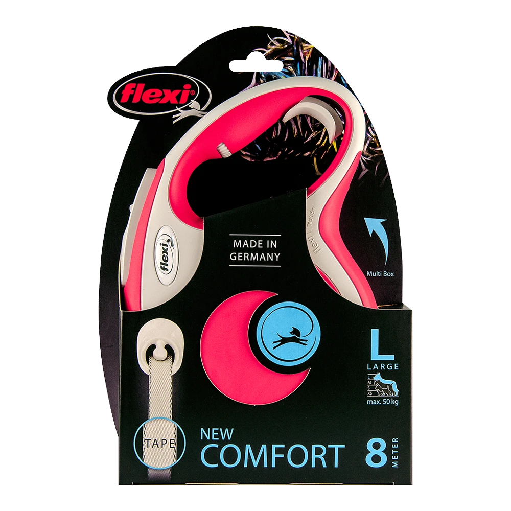 Flexi Rollijn New Comfort Rood - Tape 8m - L 50KG - Hondenriem 4 Flexi Rollijn New Comfort Rood - Tape 8m - L 50KG - Hondenriem - Afbeelding 2
