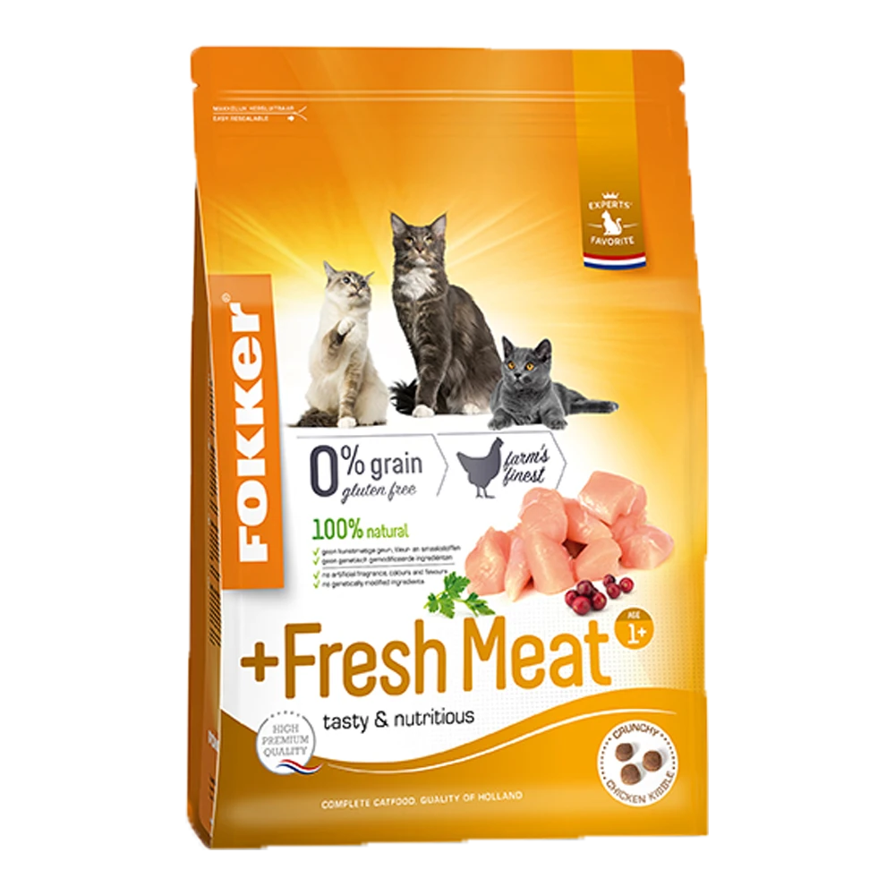 Fokker Cat +Fresh Meat - Kattenvoer - 2,5kg 3 Fokker Cat +Fresh Meat - Kattenvoer - 2,5kg