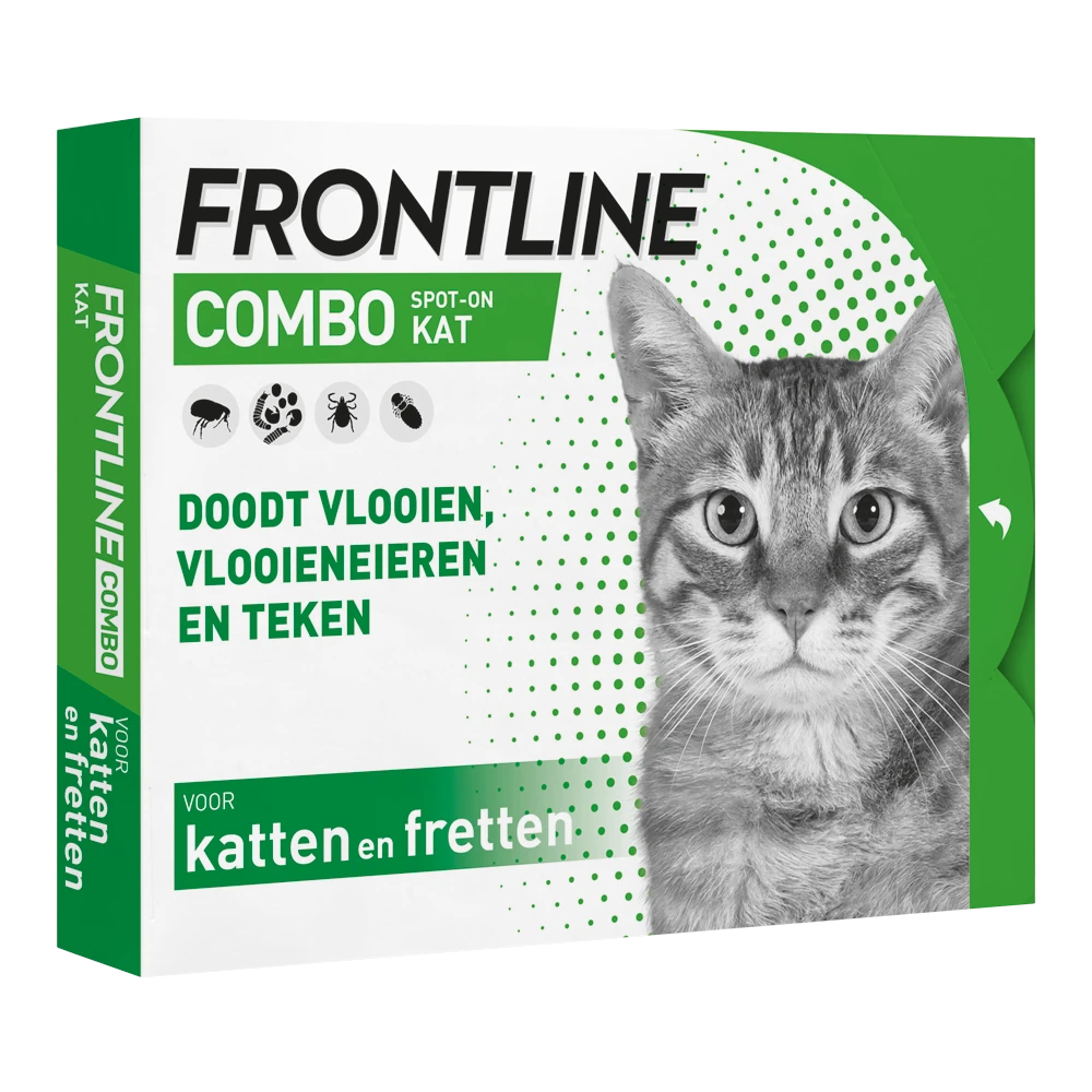 Frontline Combo Spot On Kat - 6 Pipet - Anti Vlooien, Teken En Luizen