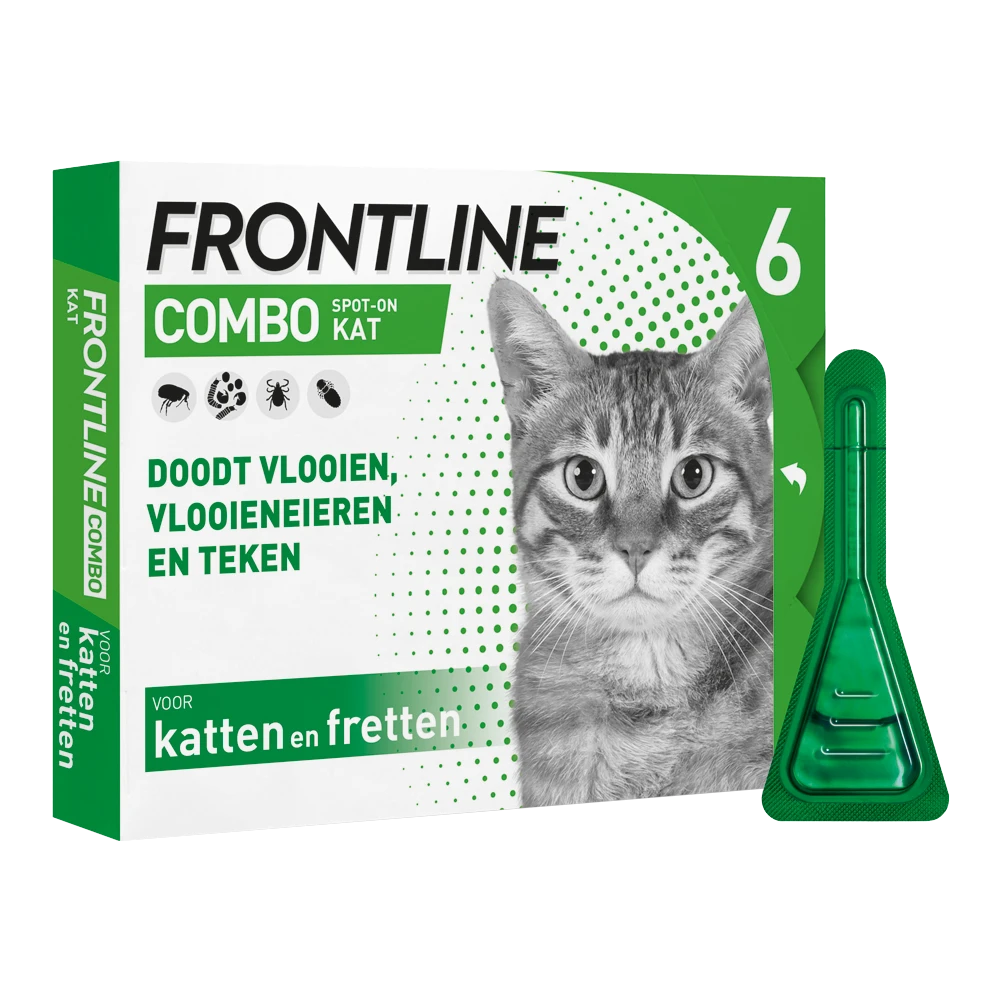 Frontline Combo Spot On Kat - 6 Pipet - Anti Vlooien, Teken En Luizen - Afbeelding 2