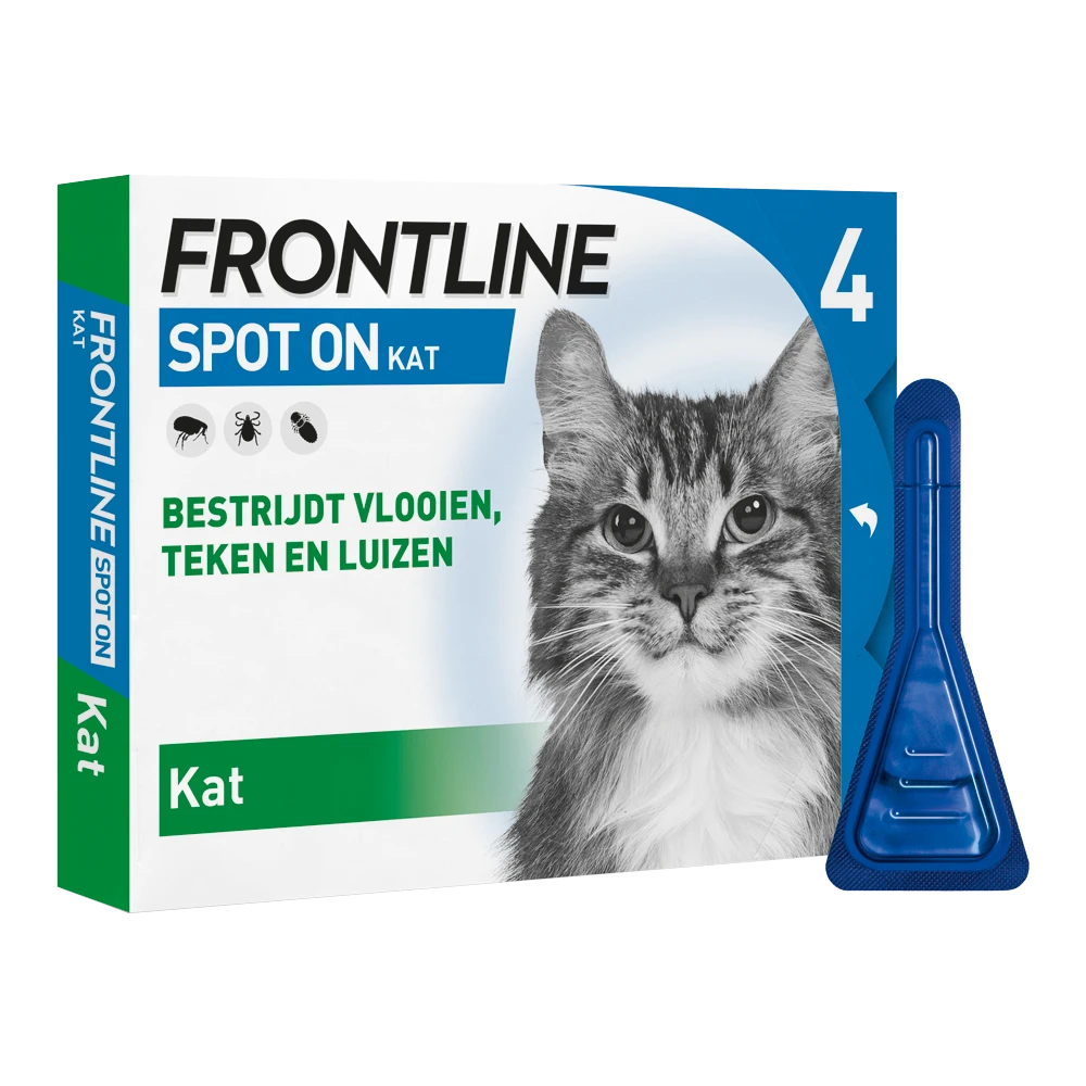 Frontline Spot On Kat - 4 Pipet - Anti Vlooein, Teken En Luizen 4 Frontline Spot On Kat - 4 Pipet - Anti Vlooein, Teken En Luizen - Afbeelding 2
