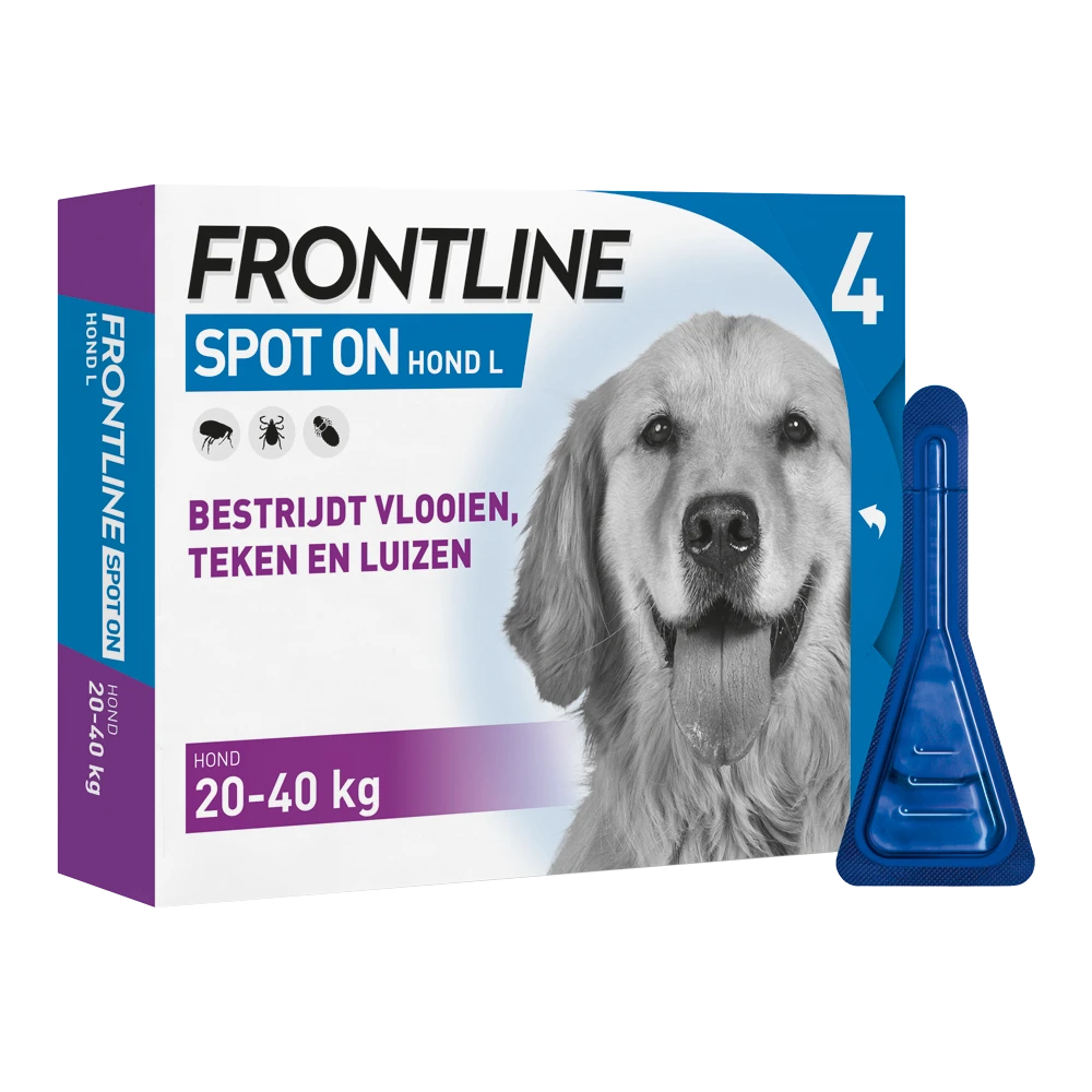 Frontline Spot On L Hond - 20 Tot 40kg - 4 Pipet - Anti Vlooien, Teken En Luizen - Afbeelding 2