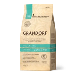 Grandorf 4Meat & Bruine Rijst Adult Indoor - Kattenvoer - 2kg