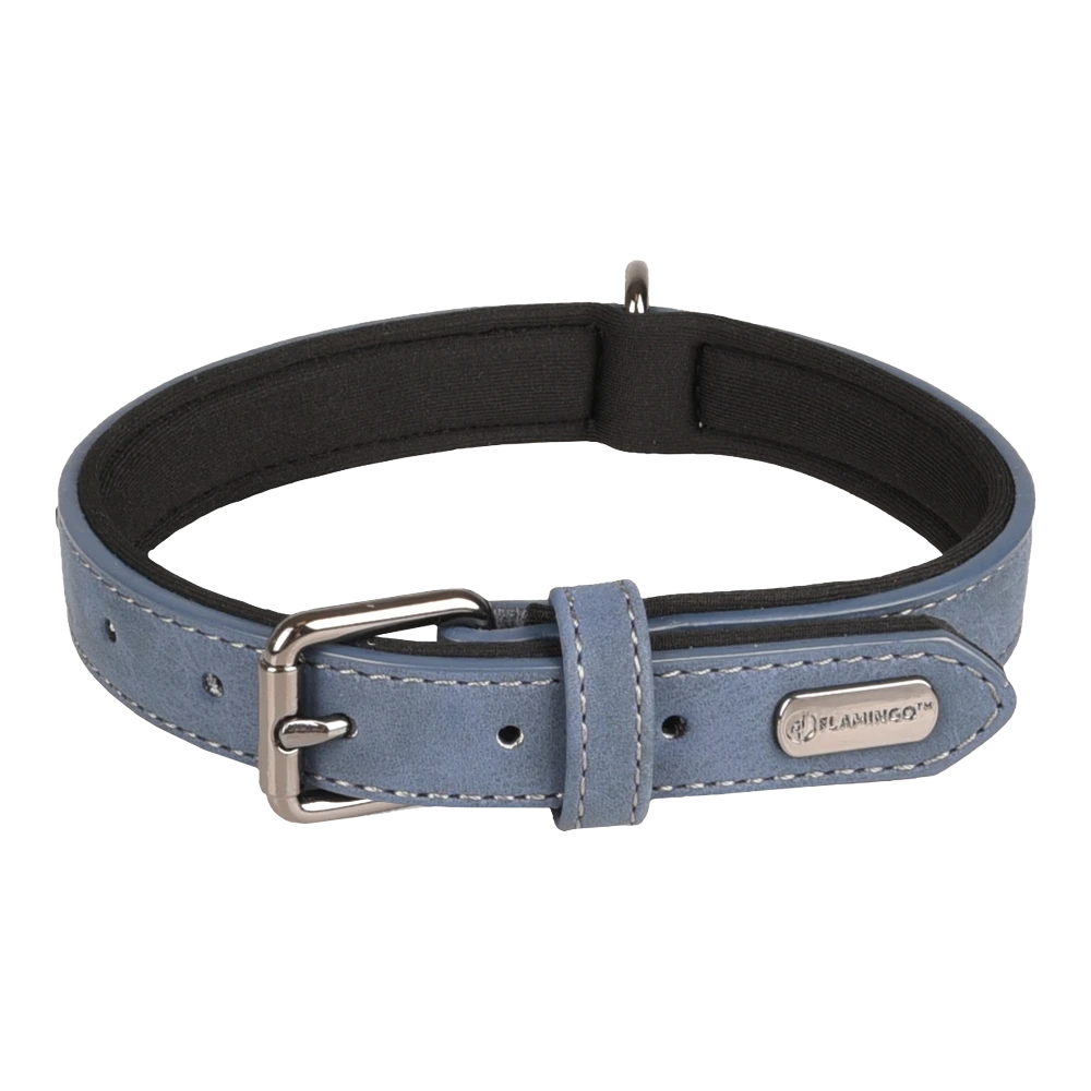 Flamingo Halsband Delu Blauw - Leer - 38-48cm 25mm - Hondenhalsband 3 Flamingo Halsband Delu Blauw - Leer - 38-48cm 25mm - Hondenhalsband