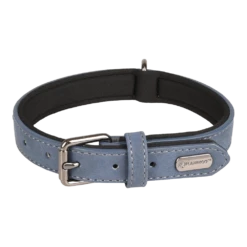 Flamingo Halsband Delu Blauw - Leer - 36-44cm 20mm - Hondenhalsband