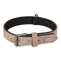 Flamingo Halsband Delu Taupe - Leer - 29-35cm 15mm - Hondenhalsband