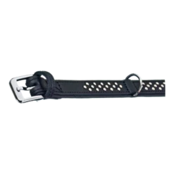 Flamingo Halsband Rondo SB Zwart - Leer - 37-42cm 25mm - Hondenhalsband