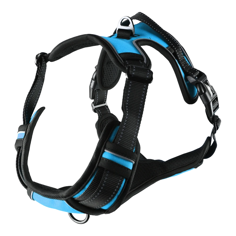 Flamingo Harnas Balou Blauw - L - 59-85cm X 25mm - Hondenharnas