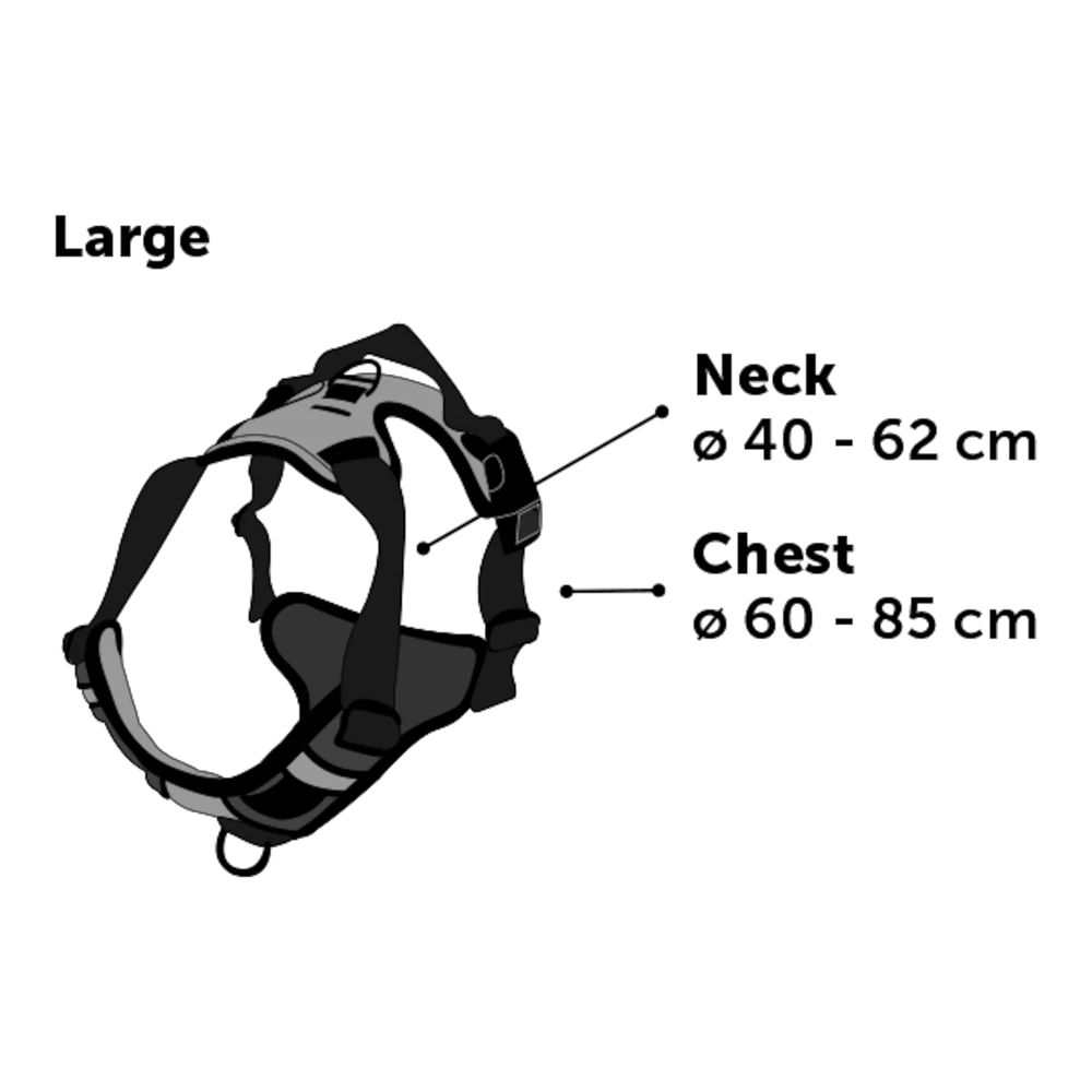 Flamingo Harnas Balou Blauw - L - 59-85cm X 25mm - Hondenharnas - Afbeelding 4