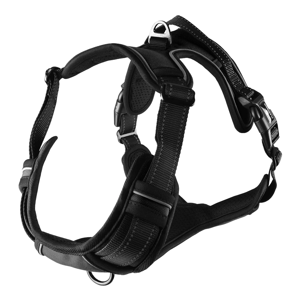 Flamingo Harnas Balou Zwart - L - 60-85cm X 25mm - Hondenharnas