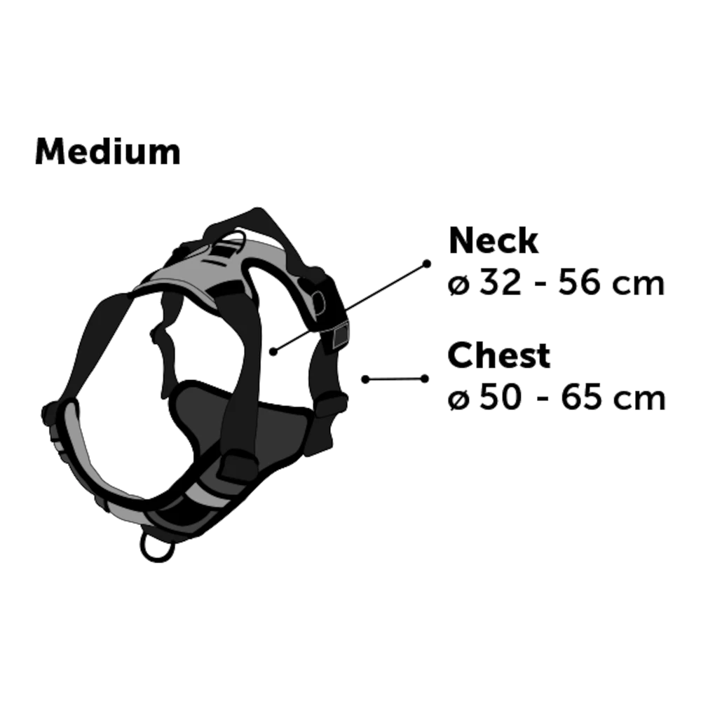 Flamingo Harnas Balou Zwart - M - 50-65cm X 25mm - Hondenharnas - Afbeelding 4