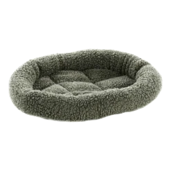 Flamingo Hondenkussen Sherpa Ovaal - Bruin/Groen - 45x37x7cm