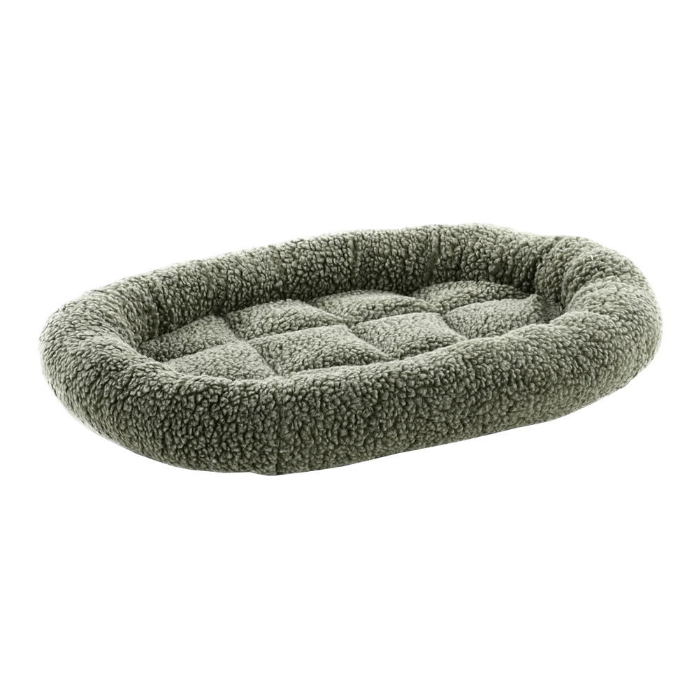 Flamingo Hondenkussen Sherpa Ovaal - Bruin/Groen - 55x42x7cm 3 Flamingo Hondenkussen Sherpa Ovaal - Bruin/Groen - 55x42x7cm