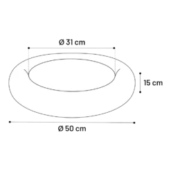 Flamingo Hondenmand Iduna Rond - Zwart - 50x50x15cm -Huisdier Uitgebreid Winkel hondenmand iduna rond zwart 50x50x15cm 3 2