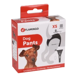 Flamingo Hondenslip Velcro - XS - Zwart - Hondenonderbroek