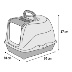 Flamingo Kattenbak Loki Grijs - M - 38x50x37cm -Huisdier Uitgebreid Winkel kattenbak loki m 38x50x37cm 5