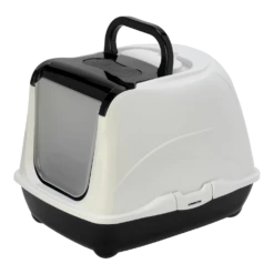 Flamingo Kattenbak Loki Zwart - M - 38x50x37cm -Huisdier Uitgebreid Winkel kattenbak loki zwart m 38x50x37cm 3