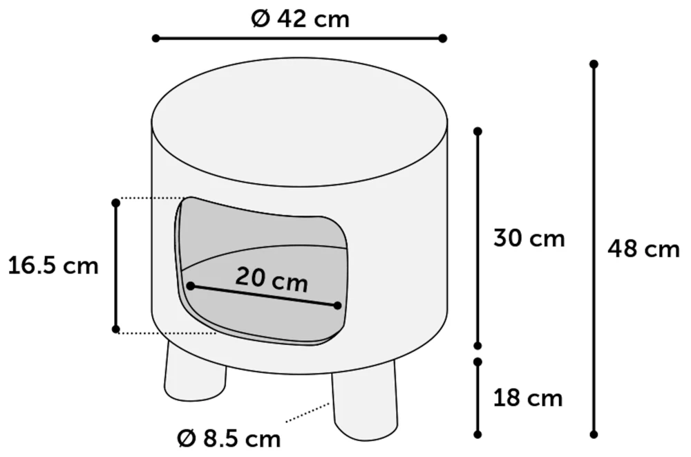 Flamingo Kattenkrukje Omar - Blauw - M - 42x42x48 4 Flamingo Kattenkrukje Omar - Blauw - M - 42x42x48 - Afbeelding 2
