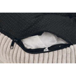 Designed By Lotte Kattenmand Ribbed Met Rits - Lichtgrijs - 50x50x17cm -Huisdier Uitgebreid Winkel kattenmand ribbed met rits lichtgrijs 50x50x17cm 4 1