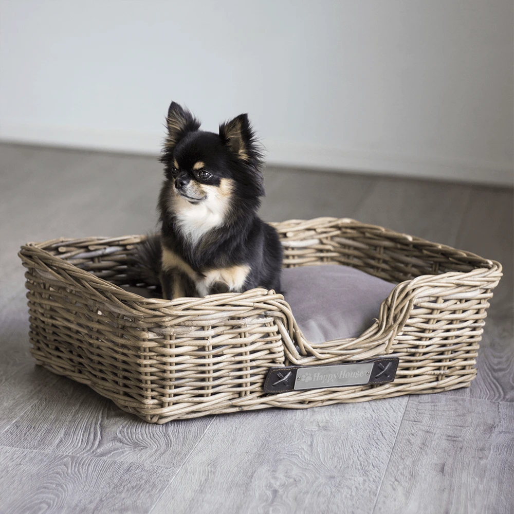 Klassieke Rieten Hondenmand - L - Rechthoekig - Happy House 4 Klassieke Rieten Hondenmand - L - Rechthoekig - Happy House - Afbeelding 2