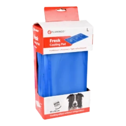 Flamingo Koelmat Fresk Rechthoek - L - 90x50cm - Blauw -Huisdier Uitgebreid Winkel koelmat fresk rechthoek l 90x50cm blauw 90x50cm 3