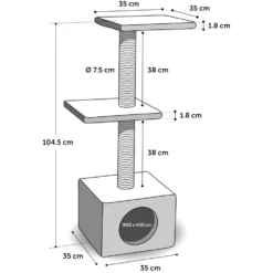 Flamingo Krabpaal Dalto - Grijs/Wit - 35x35x104,5cm 8 Flamingo Krabpaal Dalto - Grijs/Wit - 35x35x104,5cm -Huisdier Uitgebreid Winkel krabpaal dalto grijs wit 35x35x104 5cm flamingo 3 1