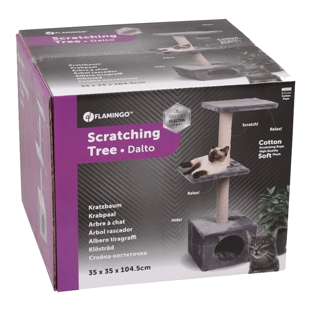 Flamingo Krabpaal Dalto - Grijs/Wit - 35x35x104,5cm 6 Flamingo Krabpaal Dalto - Grijs/Wit - 35x35x104,5cm - Afbeelding 4