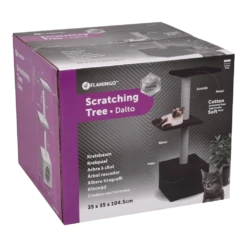 Flamingo Krabpaal Dalto - Zwart/Grijs - 35x35x104,5cm -Huisdier Uitgebreid Winkel krabpaal dalto zwart grijs 35x35x104 5cm flamingo 4 1