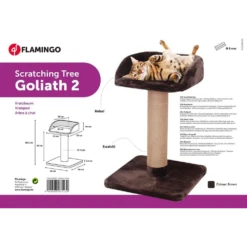 Flamingo Krabpaal Goliath 2 - Bruin - 60x60x89cm -Huisdier Uitgebreid Winkel krabpaal goliath 2 bruin 60x60x89cm flamingo 4