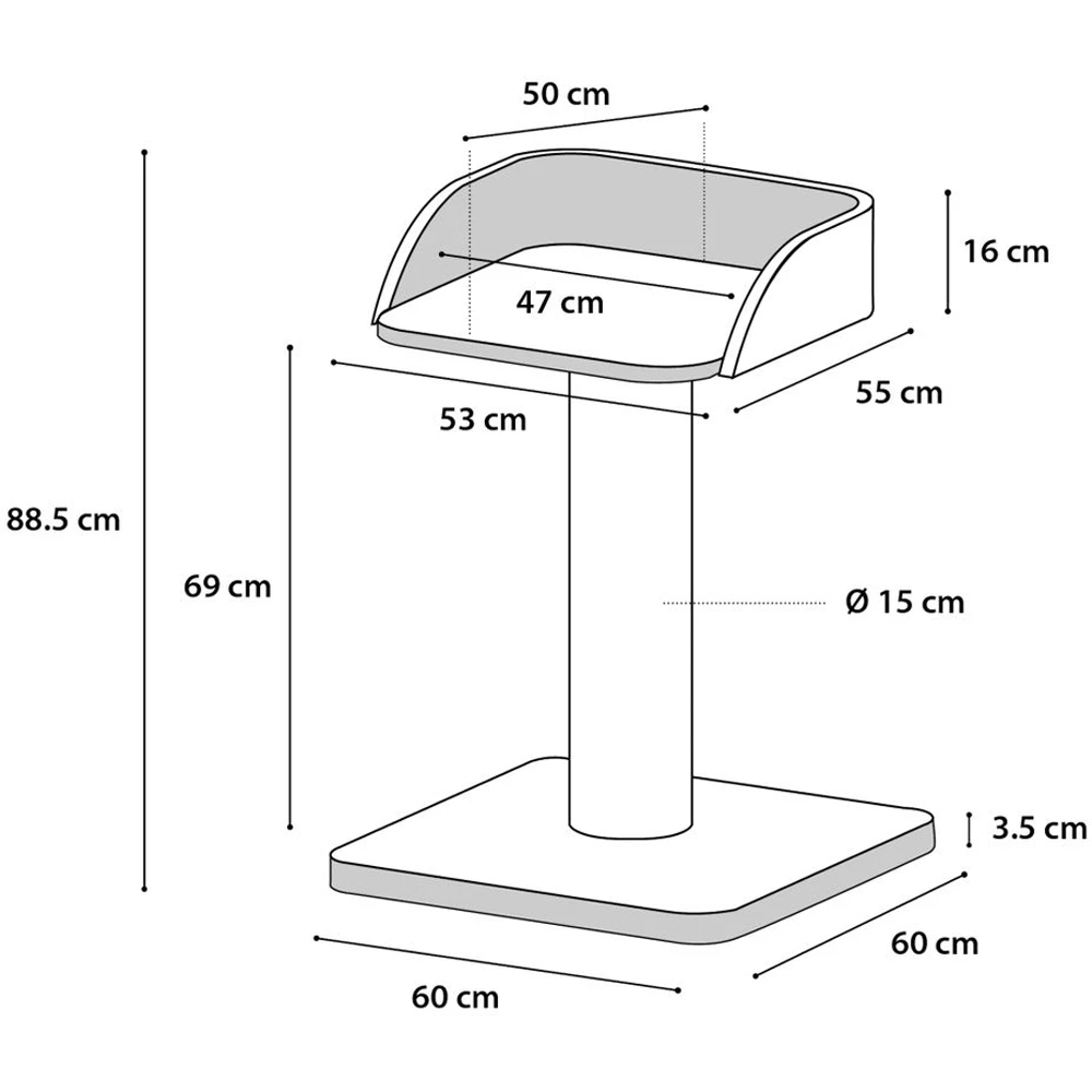 Flamingo Krabpaal Goliath 2 - Grijs - 60x60x89cm 5 Flamingo Krabpaal Goliath 2 - Grijs - 60x60x89cm - Afbeelding 3