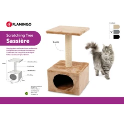 Flamingo Krabpaal Sassiu00e8re - Grijs - 30x30x55cm 7 Flamingo Krabpaal Sassiu00e8re - Grijs - 30x30x55cm -Huisdier Uitgebreid Winkel krabpaal sassiere grijs 30x30x55cm flamingo 4