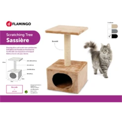 Flamingo Krabpaal Sassiu00e8re - Zwart - 30x30x55cm -Huisdier Uitgebreid Winkel krabpaal sassiere zwart 30x30x55cm flamingo 4