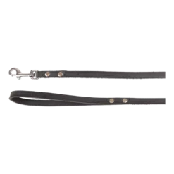 Flamingo Looplijn Rondo Geklonken Zwart - Leer - 130cm 12mm - Hondenhalsband -Huisdier Uitgebreid Winkel looplijn rondo geklonken zwart leer hondenhalsband 3 9 1