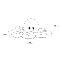 Flamingo Lorio Pluche Inktvis - S - Paars - 22cm -Huisdier Uitgebreid Winkel lorio pluche inktvis s paars 22cm 2 1