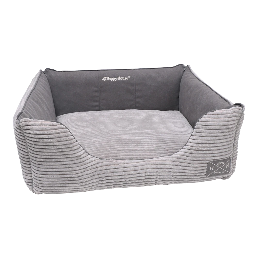 Mand Rechthoekig Corduroy Collectie - S - Grijs - Happy House