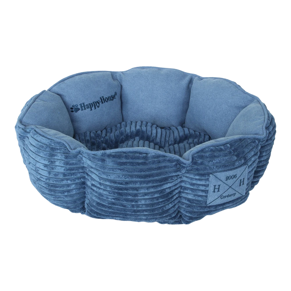 Mand Rond Corduroy Collectie - S - Blauw - Happy House 3 Mand Rond Corduroy Collectie - S - Blauw - Happy House