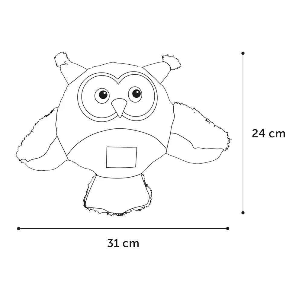 Flamingo Natura Delight Uil Hondenspeeltje - 24cm 5 Flamingo Natura Delight Uil Hondenspeeltje - 24cm - Afbeelding 3