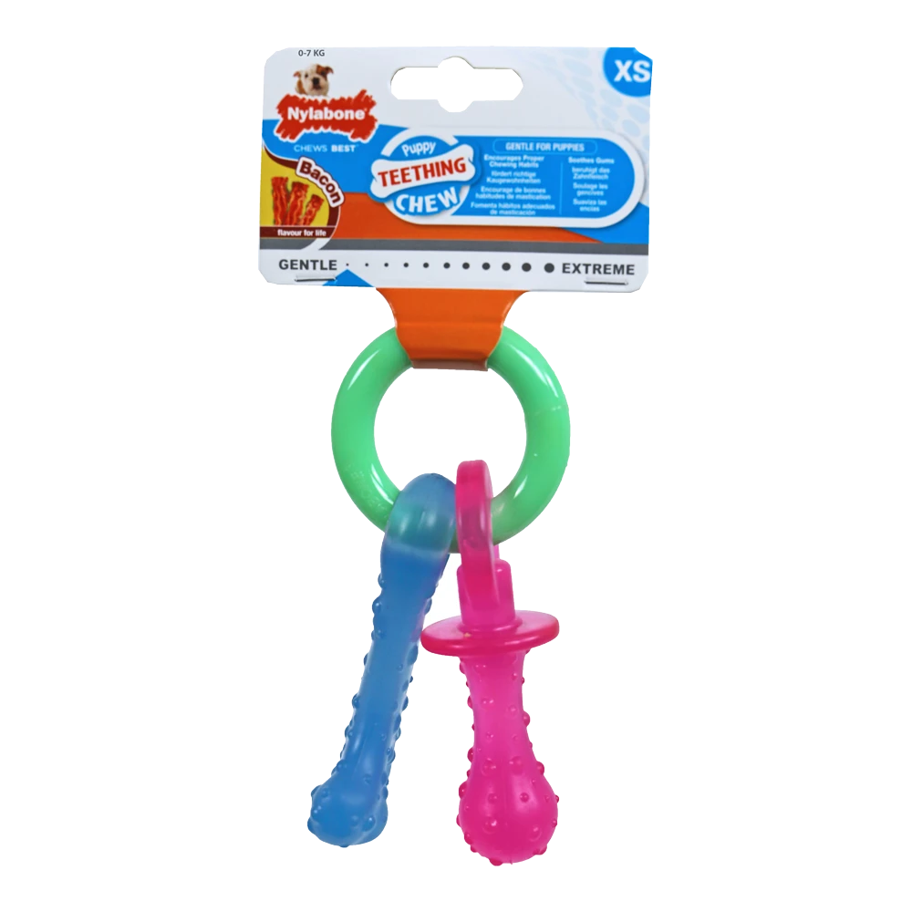 Nylabone Puppy Flexibele Bijtring/speen 3 Nylabone Puppy Flexibele Bijtring/speen