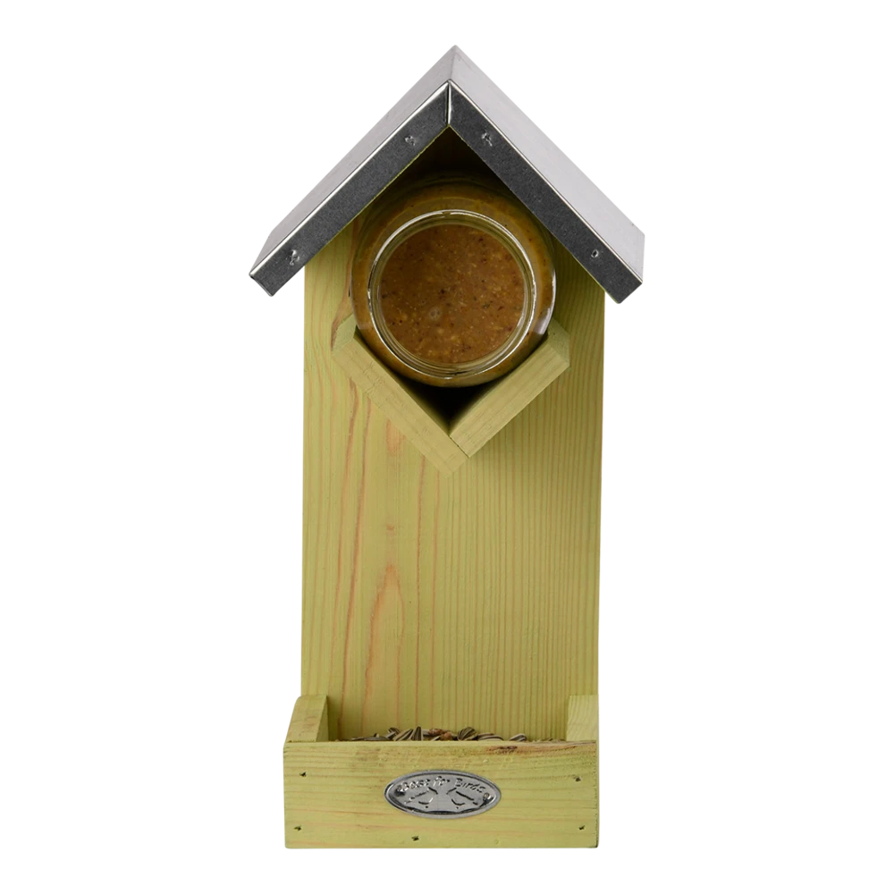 Pindakaashuis Met Voedertafel 100% FSC Vurenhout - Best For Birds 5 Pindakaashuis Met Voedertafel 100% FSC Vurenhout - Best For Birds - Afbeelding 3